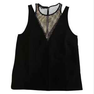 NWOT Ted Baker Crystal embellished black sleeveless top blouse size 2